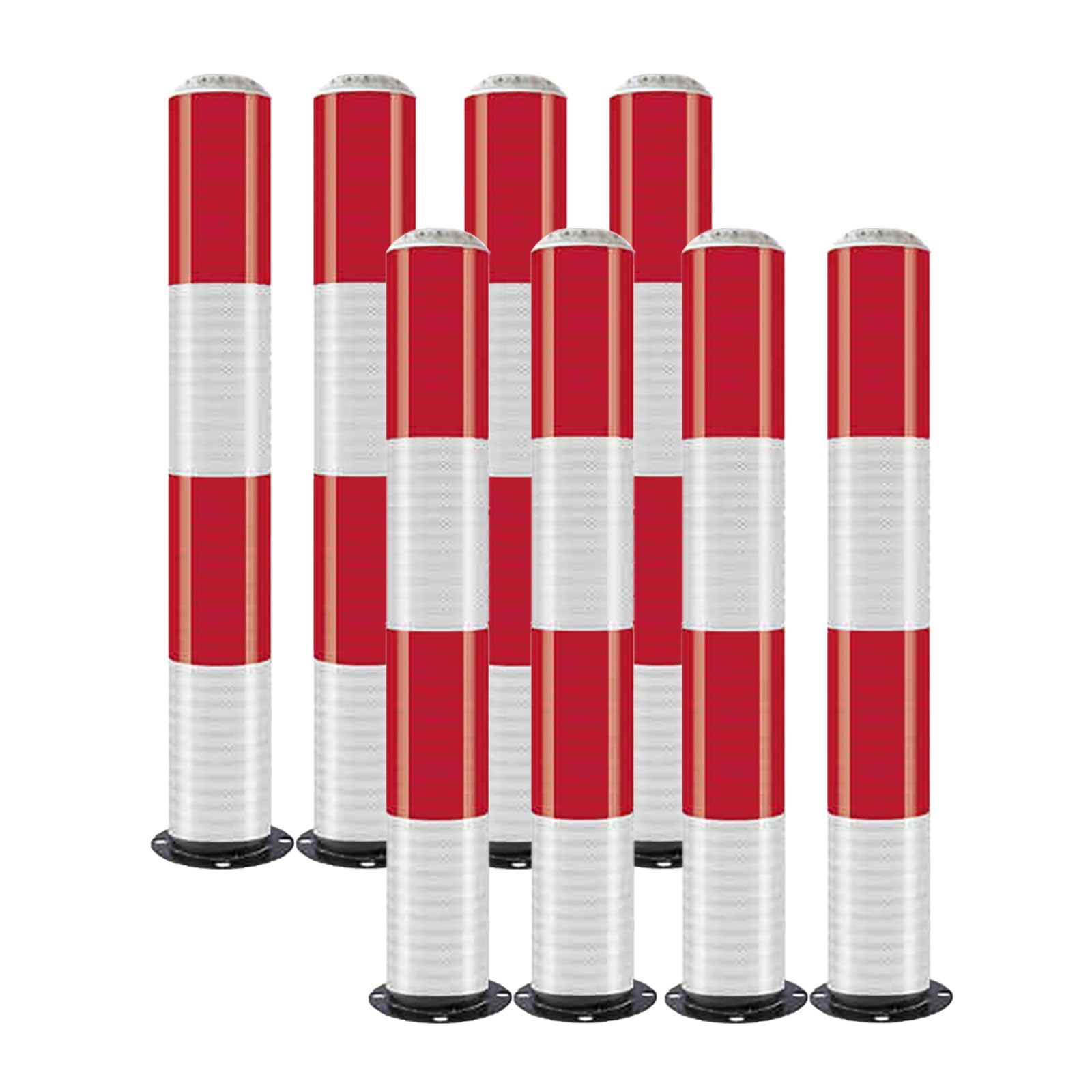 AYCDL Steel Bollards Safety Bollard Parking Post, Security Barrier with Reflective Tape & Anchor Bolts, Strong Reflective High Visibility, Ideal for Traffic-Sensitive