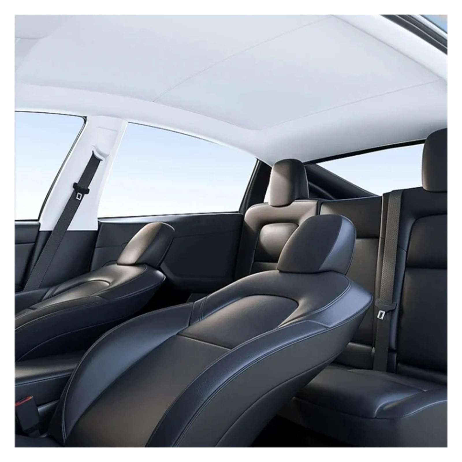 Pare Soleil Pare-Soleil Intérieur pour Toit Ouvrant pour XPeng G6 Tissu Glace Toit Voiture en Verre Lucarne Avant Et Arrière Isolation Thermique Pare-Soleil Pare-Soleil Fenêtre Voiture(Gray)