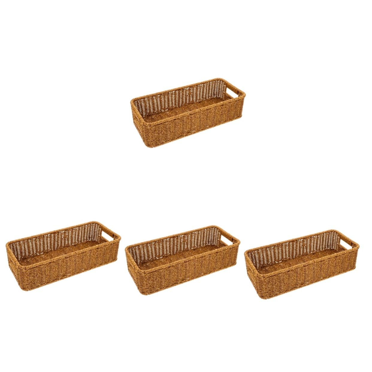 Amosfun 4 Piezas Cesta de Cubiertos de ratán Canasta de Almacenamiento de Utensilios de Cocina Organizador de Mesa para Cubiertos Cesta de Utensilios Tejida a Mano Cesta para vajilla