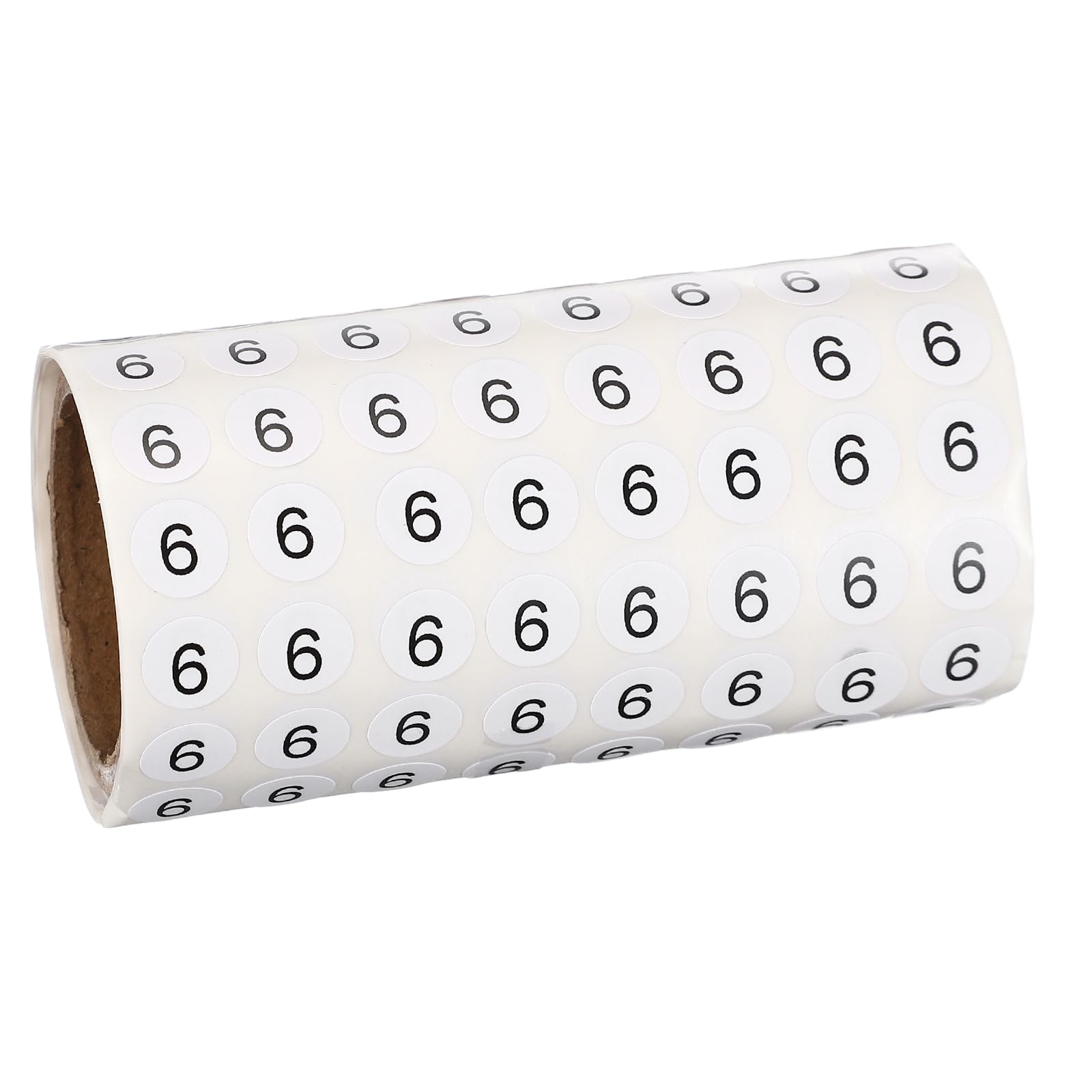PATIKIL 1000pcs 0.4" Number Stickers, Mini Number 6 Sticker Numbers Labels Round Small Vinyl Self Adhesive Label Circle Decals 1 Roll Dots for Photo Album Poster Organize Inventory, Black