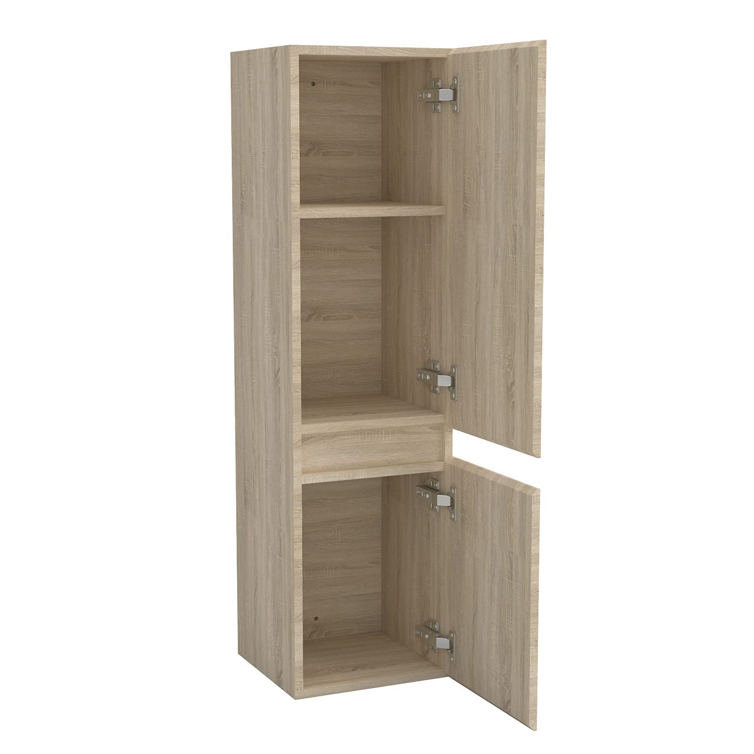 AICA Ensemble Salle de Bain Mural Meuble Double Vasque 120 cm avec Colonne