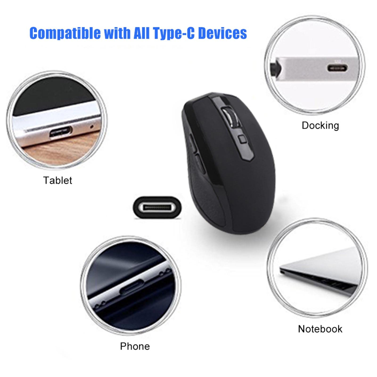 Mysz Mysz bezprzewodowa Mysz komputerowa do laptopa USB do gier z możliwością ładowania Ergonomiczna mysz Urządzenie wskazujące Ergonomia Czterokierunkowe kółko przewijania 2,4G Fotoelektryczny akumul