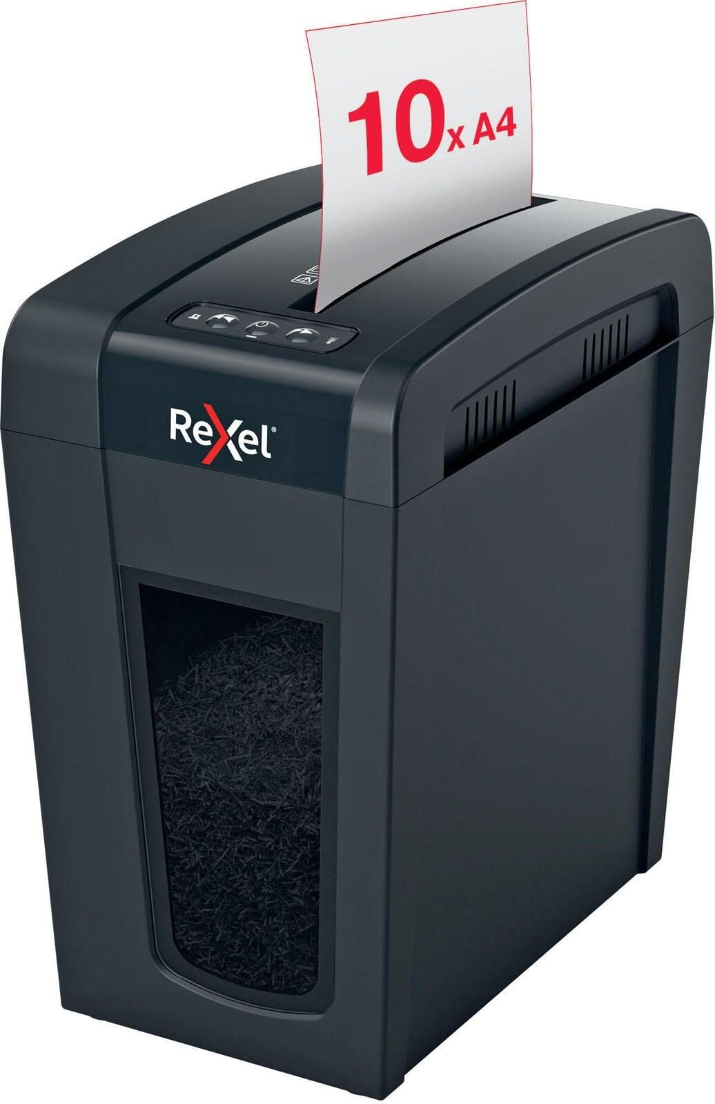 Rexel 2020127 Secure X10-​SL Whisper-​Shred - Destructeur de Documents Coupe Croisée Sécurité P4, Capacité 11-​10 Feuilles (70-​80 g/​m²), Corbeille 18 litres Amovible
