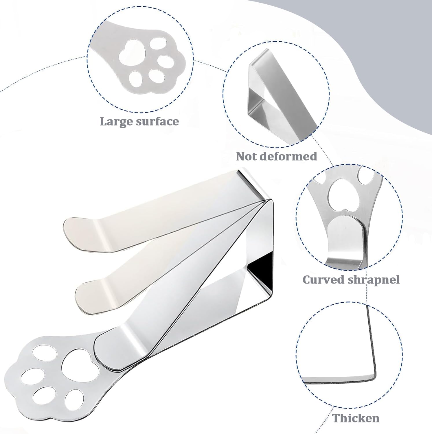 Soporte para mantel para mesas gruesas, 10 unidades de garras de gato, resistentes a la intemperie, de acero inoxidable, clips para mantel para mesa de jardín, restaurante, mesa de comedor