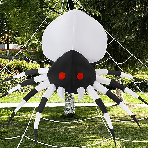 Image of GOOSH 6 FT Height Halloween Inflatables Outdoor Spider with Magic Light, Blow Up Yard Decoration with LED Lights Built-in for Holiday /Party /Yard /Garden
