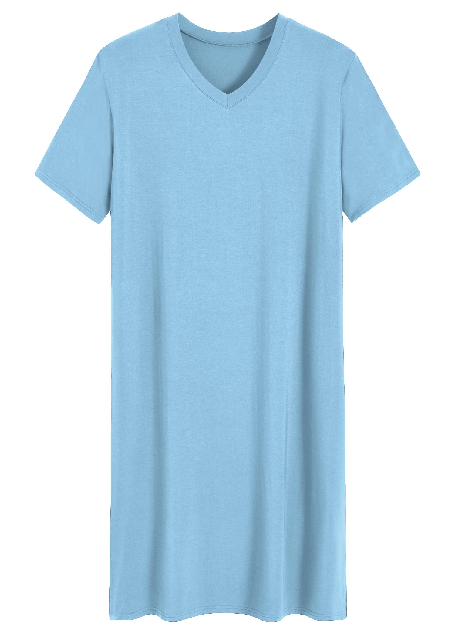Latuza Men's Viscose Nightshirt Short Sleeves Sleep Shirt
