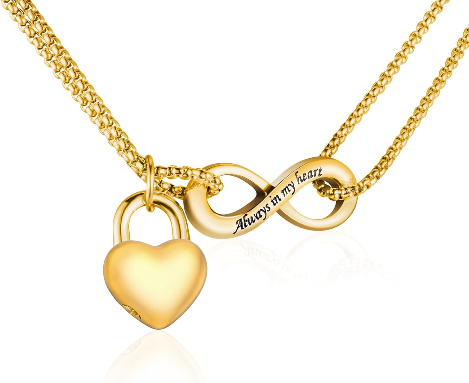 Infinite Heart Urn Necklace for Ashes Cremation Jewelry for Women Ashes Necklace for Human Ashes Memorial Necklace