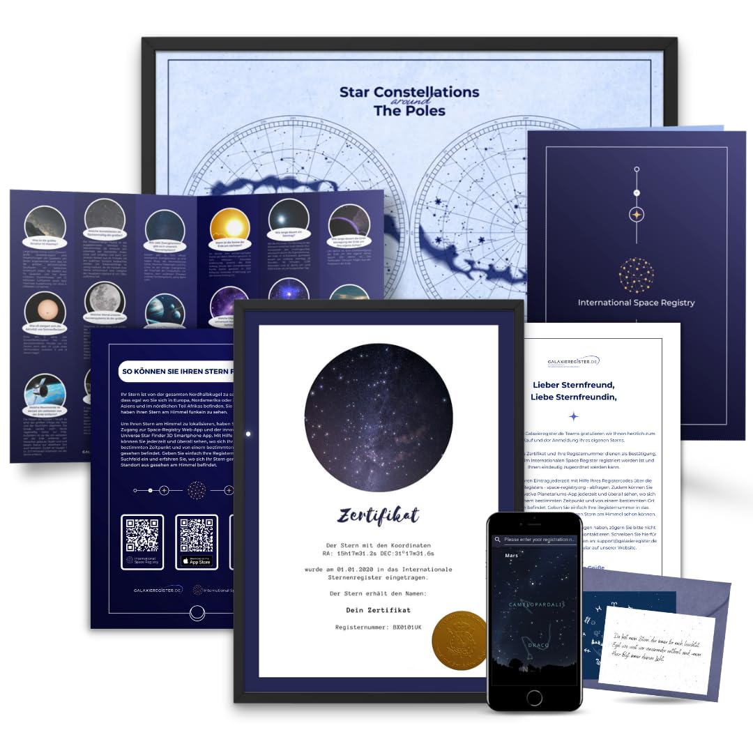 Regala una estrella con nombre - Compra una estrella - Estrella visible garantizada - International Space Registry (estrella luminosa)