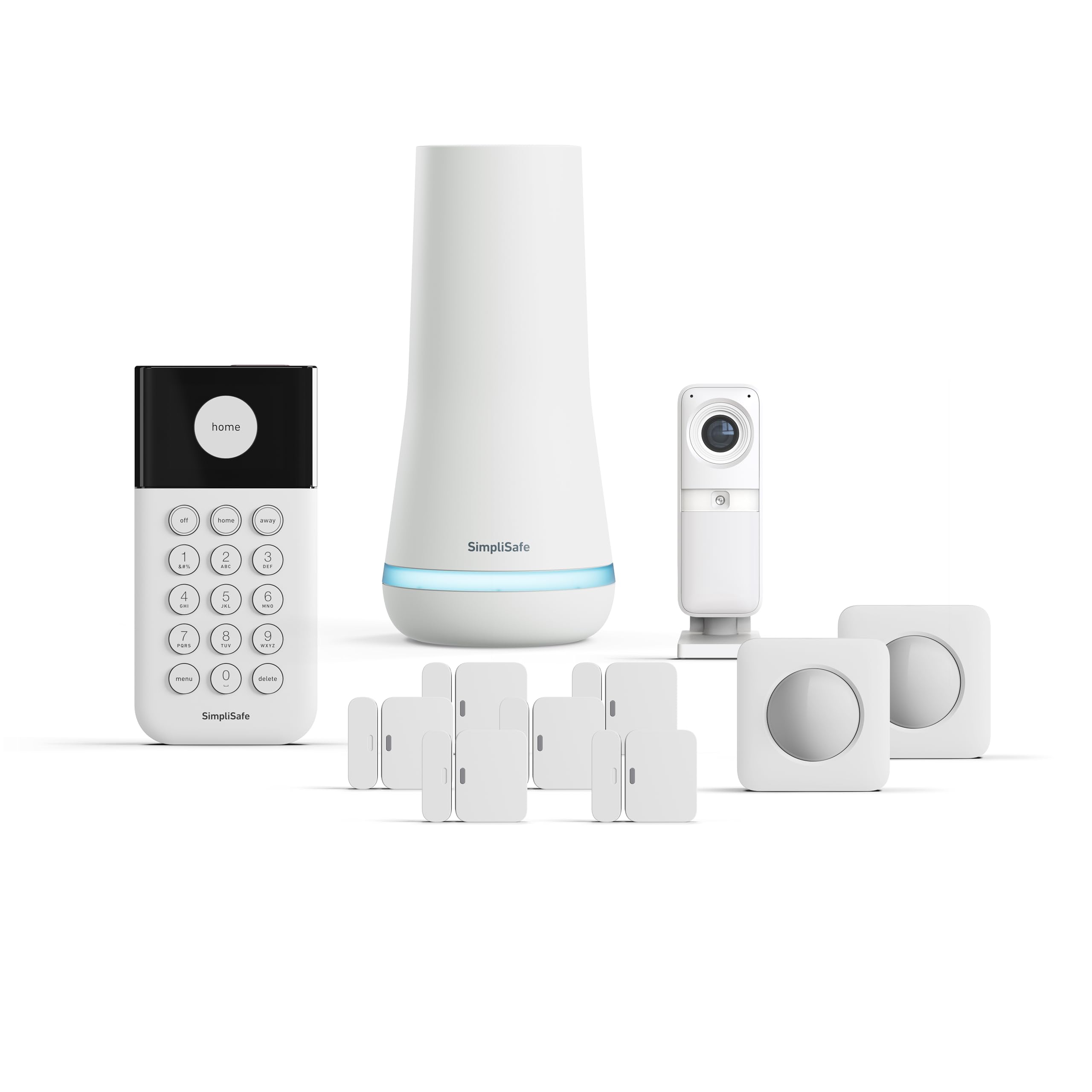 SimpliSafe 11 Piece Wireless Home Security System Gen 3 with Wireless Indoor HD Camera - Optional 24/7 Professional Monitoring - No Contract - Compatible with Alexa and Google Assistant,White