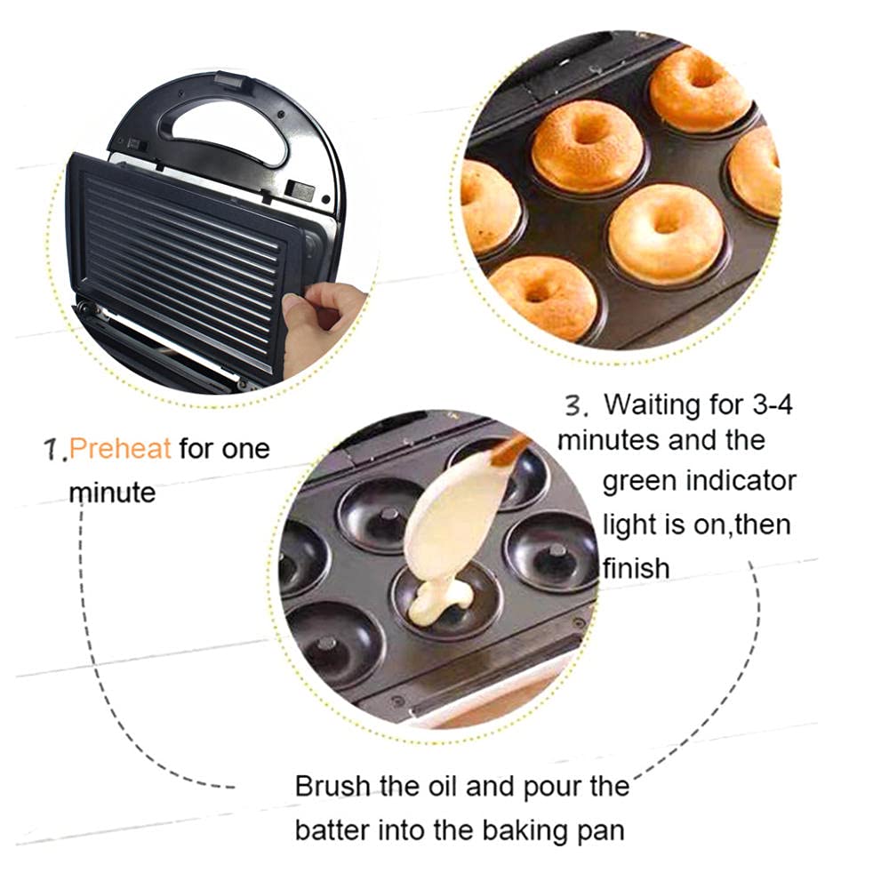 Sandwichera 3 en 1, Sandwichera Grill, Gofrera, Plancha para Waffle, 750W, Termostato Ajustable, Placas Extraíbles, Placas Antiadherentes, Indicador Luminoso, Protección sobrecalentamiento