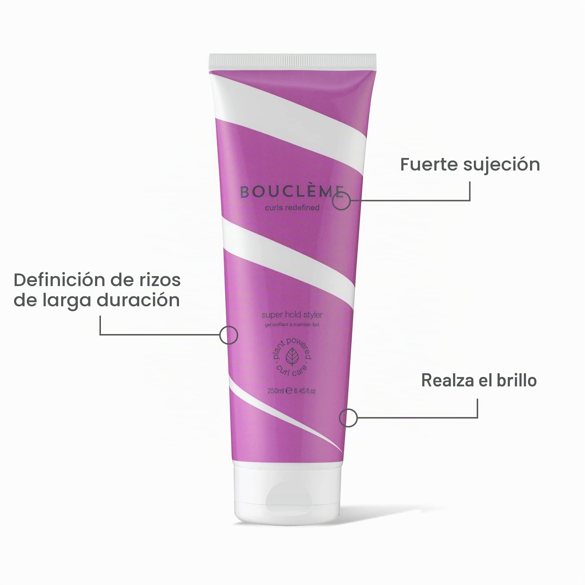 Boucléme Gel rizos metodo curly Super Hold Styler 250 ml, Activador de rizos para rizos como de peluquería