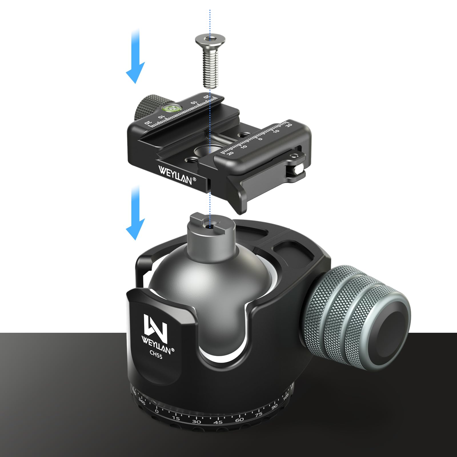 Slik PBH-535AS - Testa a sfera per treppiedi con sistema di sgancio rapido compatibile Arca-Swiss, colore: Nero