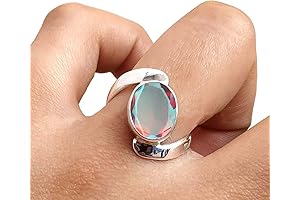 Angel Aura Quartz Ring: Multicolor Gemstone Elegance