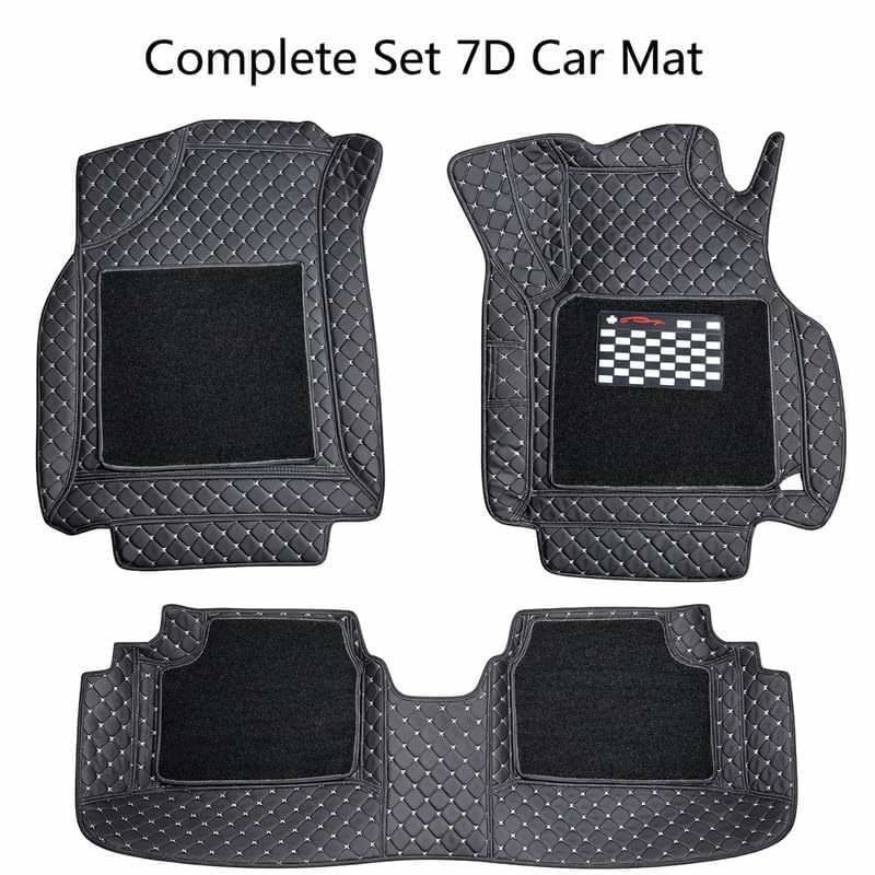 Image of 7D car mat Full Set for Tata Sierra (Model : 2025) || Luxury Leather Double Car Floor Mat Complete Set || 100% Waterproof and Washable || Color : Black