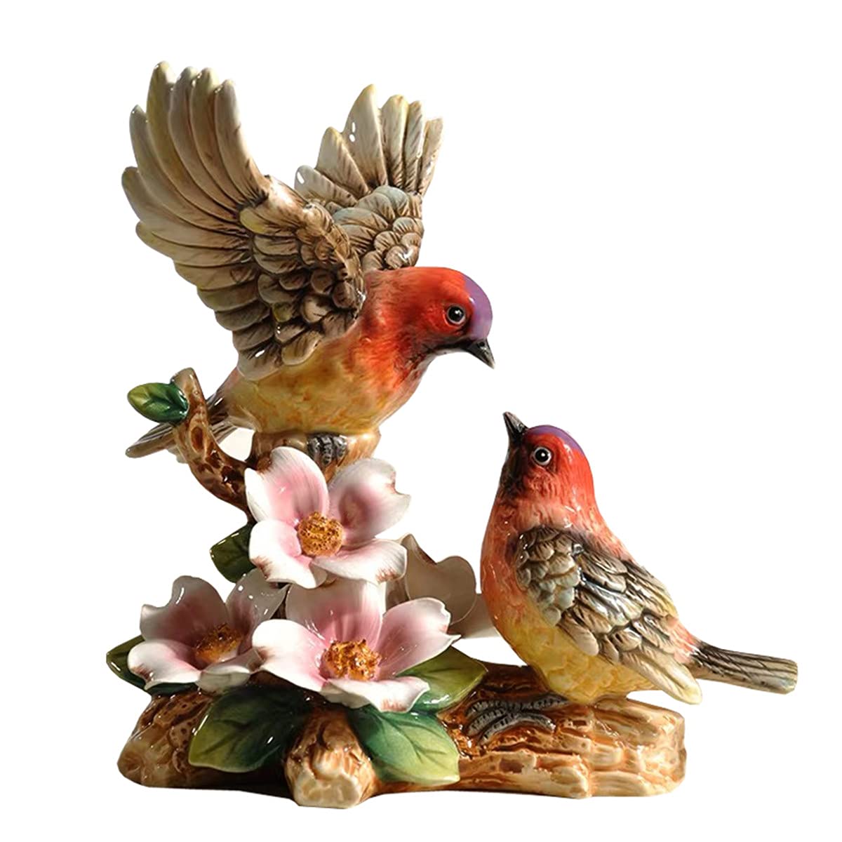 Figurine en céramique Love Bird petits ornements peints à la main pour maison