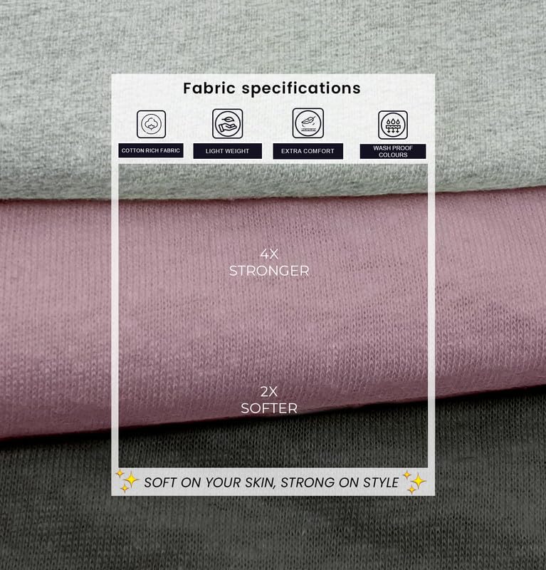 Image of Sleepynuts Women's S to 3XL Premium Half Sleeve Round Neck Plain Combed Cotton Tshirt Pack of 3 Loose Fit T-Shirts Combo
