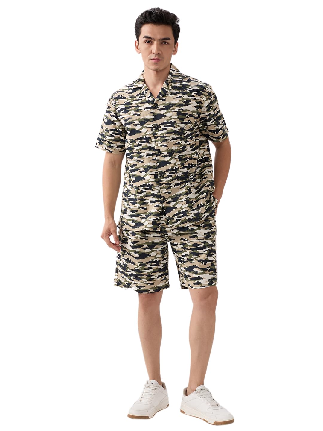mens 100% Cotton Camoflauge Miltry Print Mens Co-ord Set-image-11