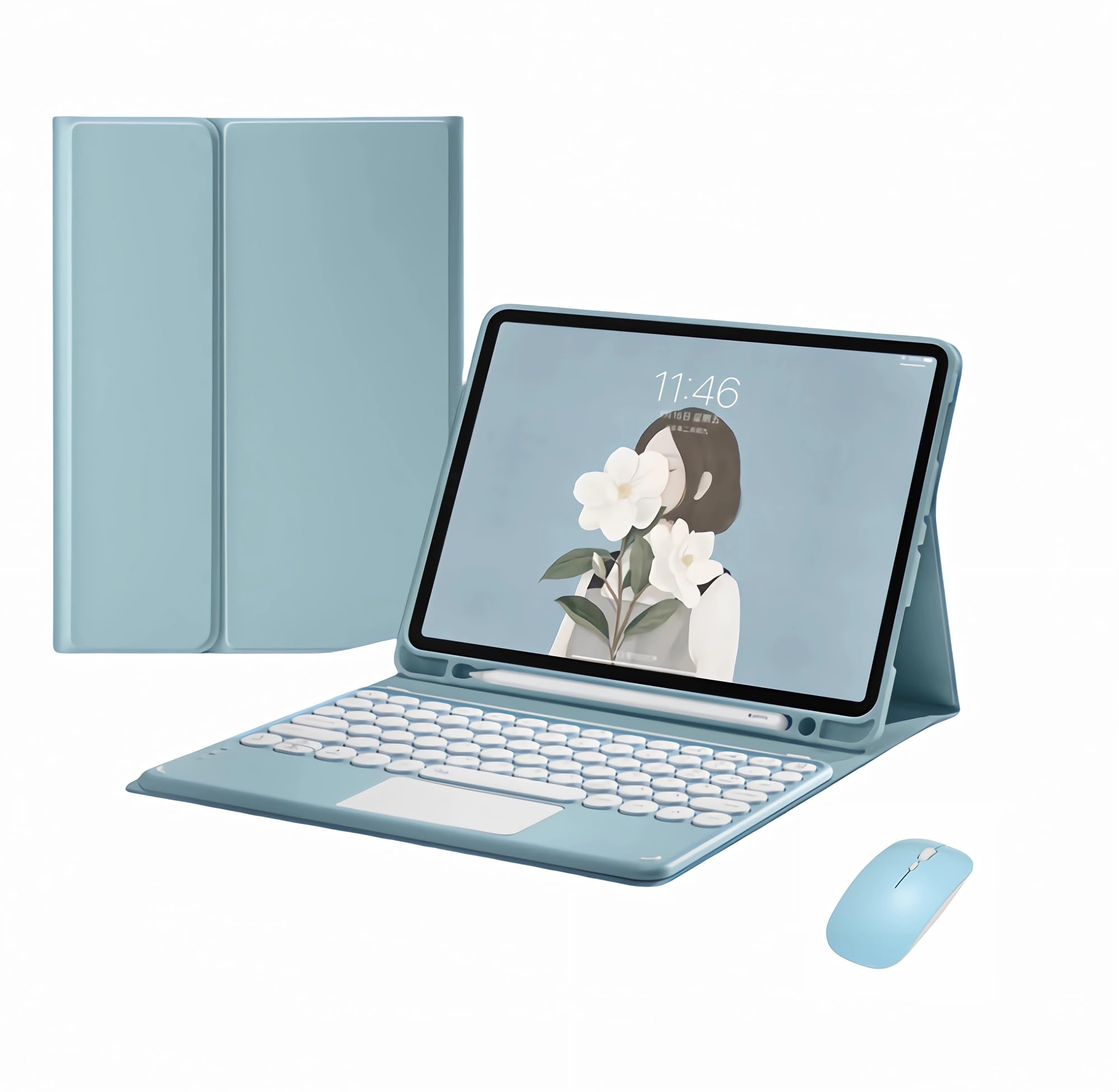 Protection clavier iPad anti-choc avec souris sans fil pour éviter les rayures