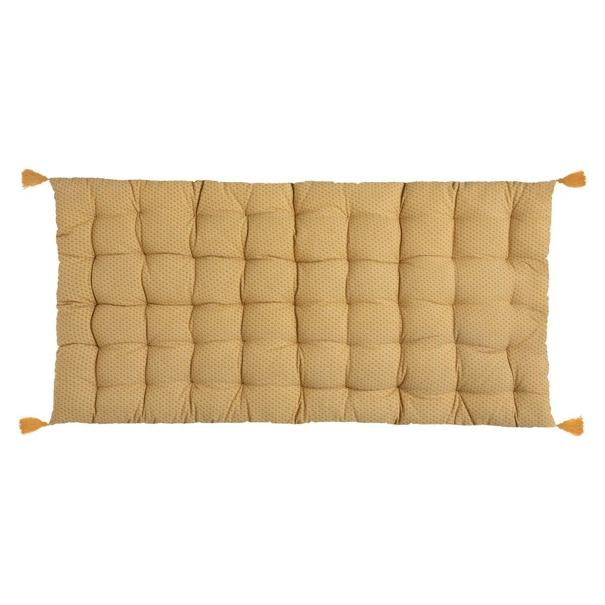 Atmosphera ATM-178566R Bodenmatratze mit Quasten, 60 x 120 cm, Baumwolle, Ockerfarben