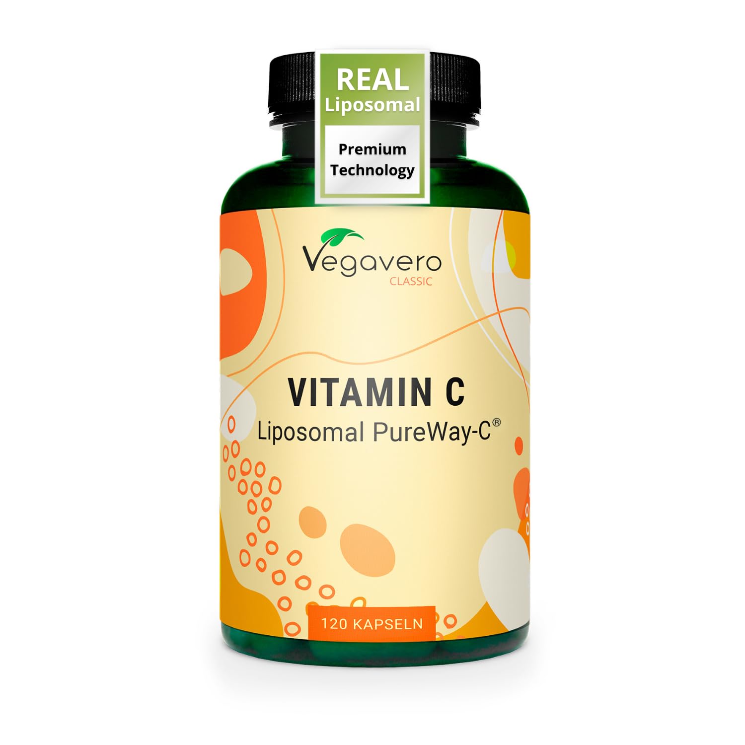 Vegavero Liposomal Vitamin C | 120 Capsules | Lab Tested, Highly Bioavailable PureWay-C | Authentic Phospholipid Bilayer Technology | Vegan