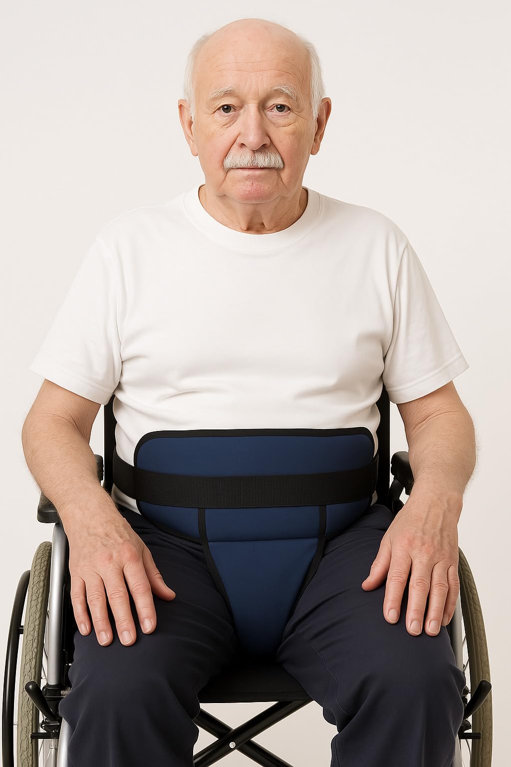 Ceinture Pelvienne Réglable et Rembourrée pour Fauteuil Roulant | Harnais périnéal, taille unique, aide à améliorer le maintien et la stabilité de l’utilisateur