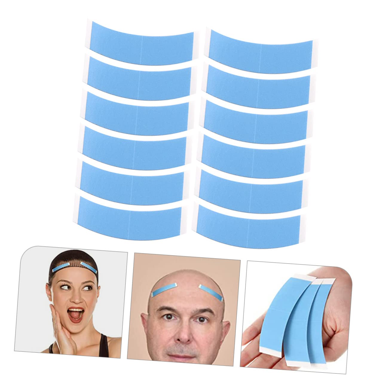 PACKOVE 4 Set Nastro Biadesivo Per Parrucche Kit Installazione Per Parrucche Nastro Adesivo Resistente Per Estensioni E Acconciature Facile Usare E Portatile 12 Pezzi*4