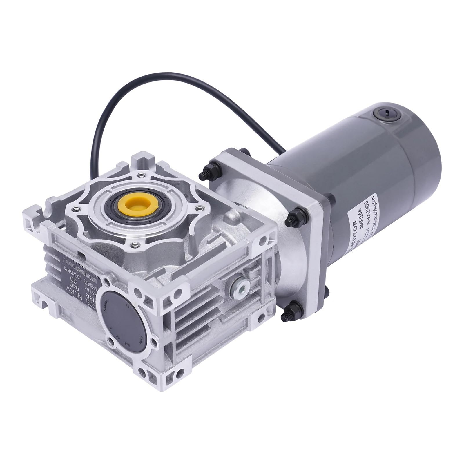 Przekładnia Ślimakowa 120 W, Reduktor Prędkości, Silnik Elektryczny Z Przekładnią Ślimakową O Wysokim Momencie Obrotowym Do Kampera, DC 12 V, 1800 Obr./min Odporność na zużycie(24V)