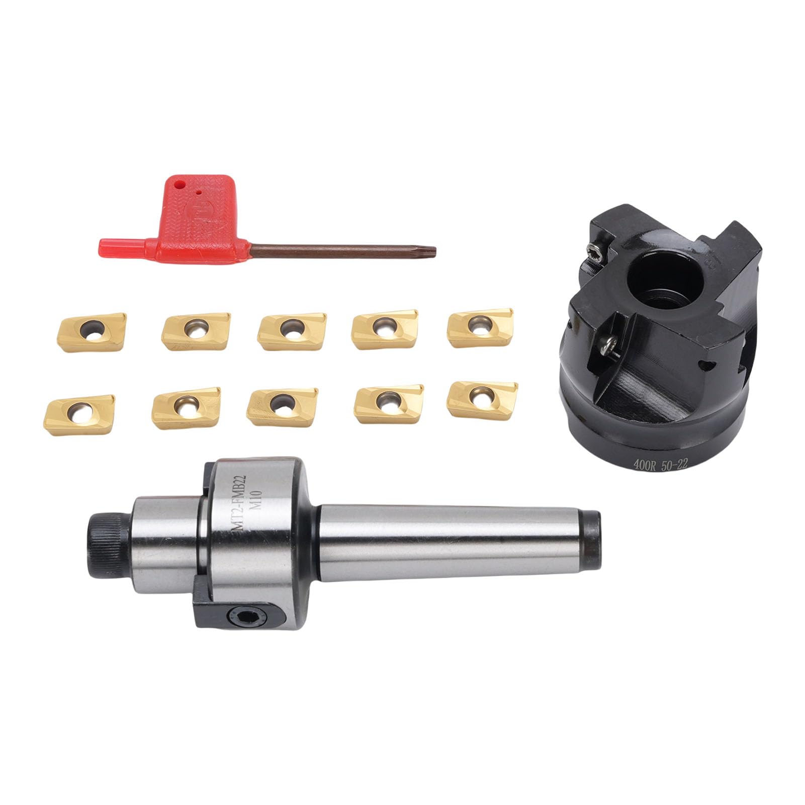 Kit Fresa per Spianatura Ad Alta velocità con Supporto 400R-50-22 e Inserti in Metallo Duro per Fresa CNC