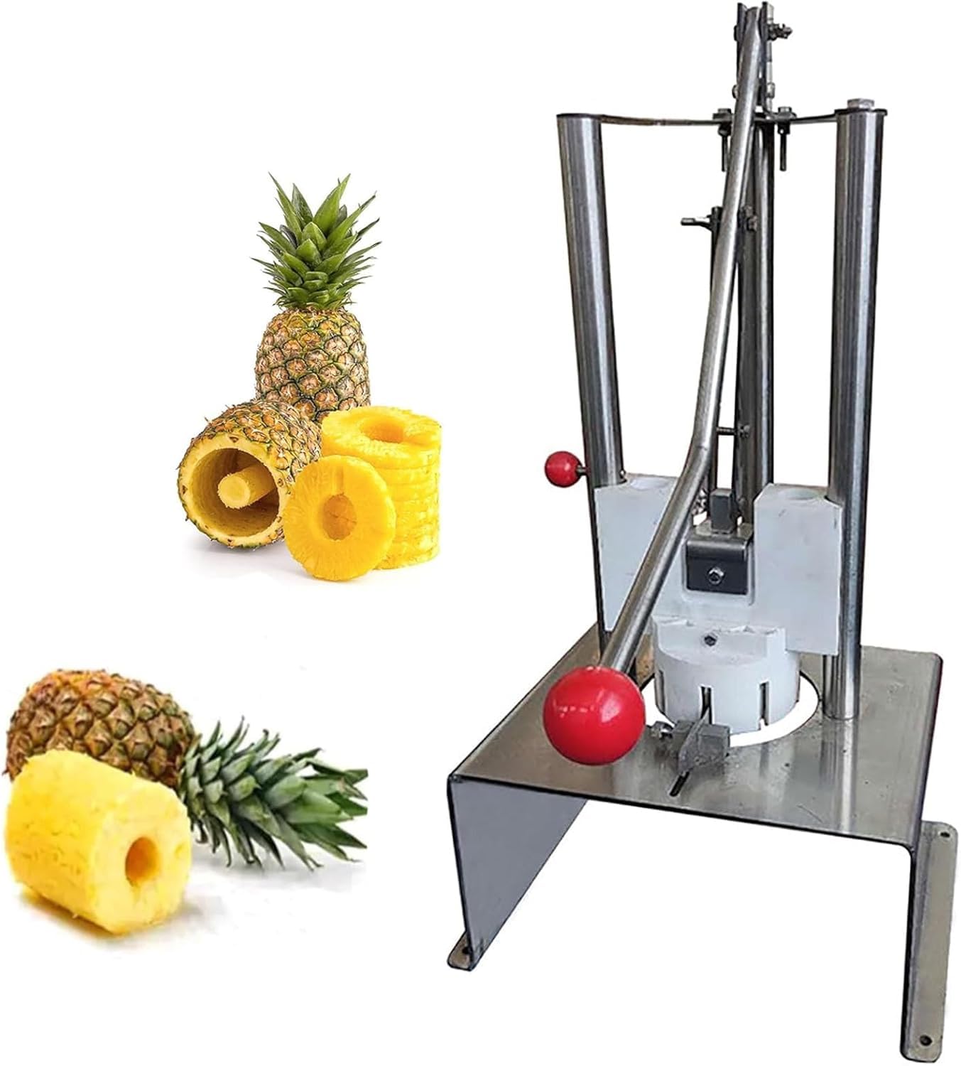 CWCQGH Manual Pineapple Peeler and Slicer with Eyelet Remover for Efficient Fruit Preparation, Ideal for Supermarkets and Food Booths