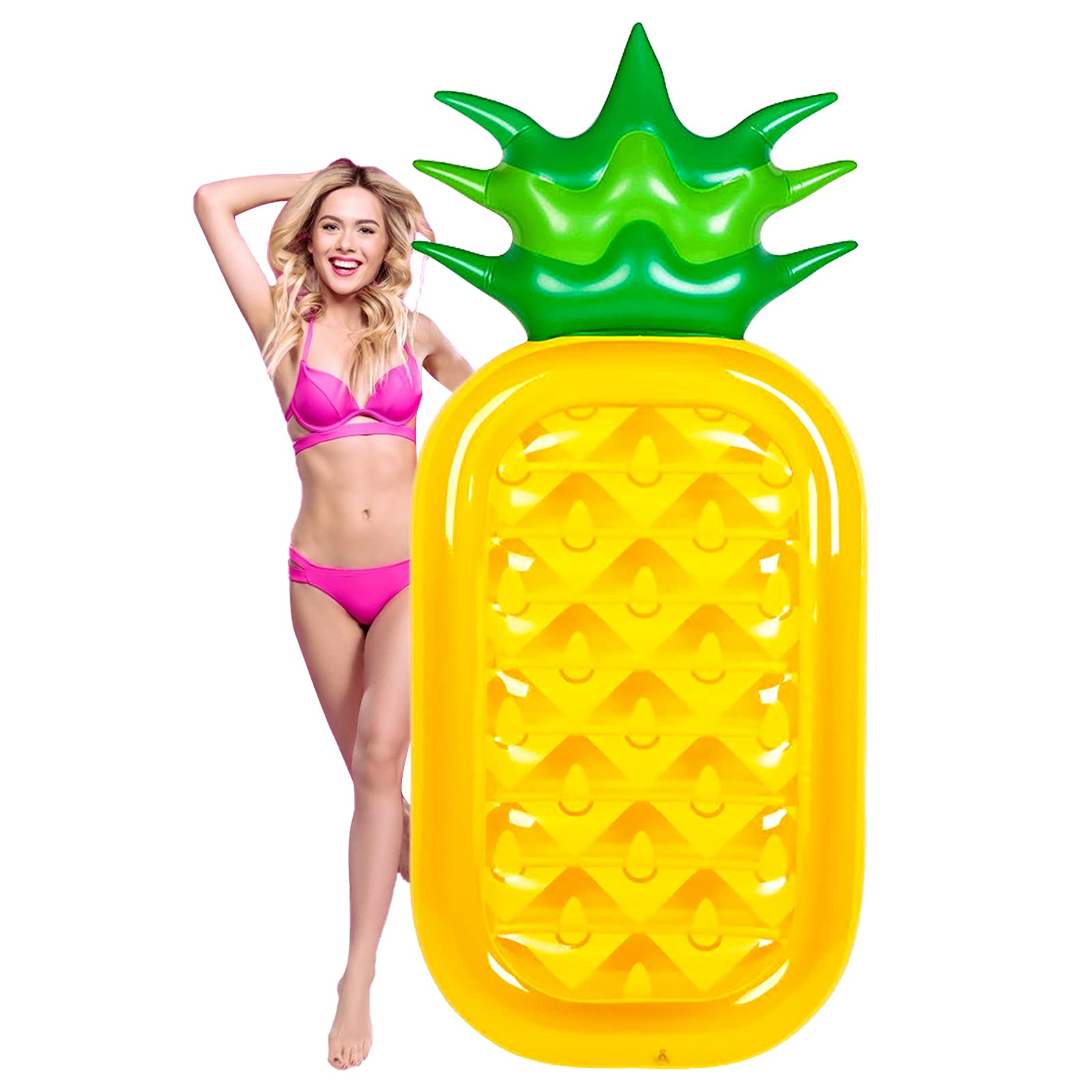 TIANTIAN Inflatable Pineapple Pool Float Swimming Pool Float Giant Inflatable Raft for Pool and Beach (183 x 79 x 20 cm),Yellow