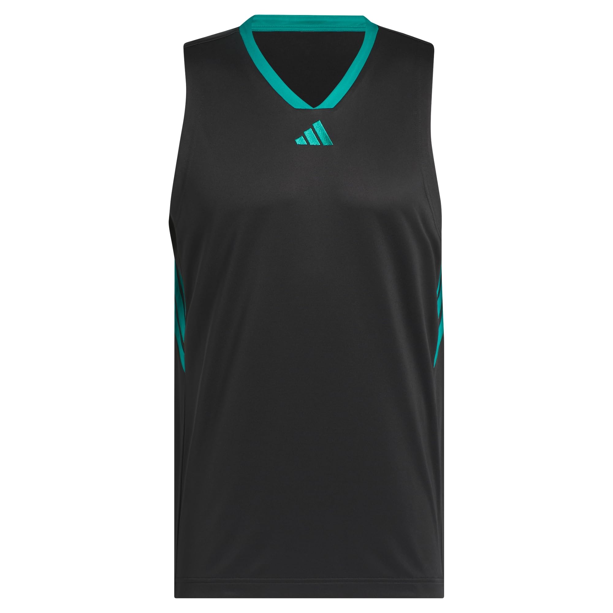 adidas Men's Basketball Legends Tank, Black/Pure Teal, S