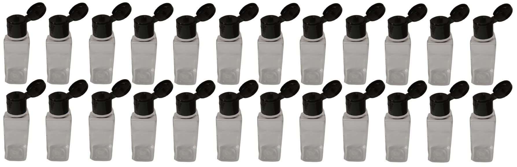 M.C. PIPWALA 50 ML PET SQUARE CLEAR BLACK FLIP TOP 19 MM CAP Plastic Bottles Size Cosmetic Travelling Containers Small Leak Proof Squeeze Bottles| Pack of 24-image-26