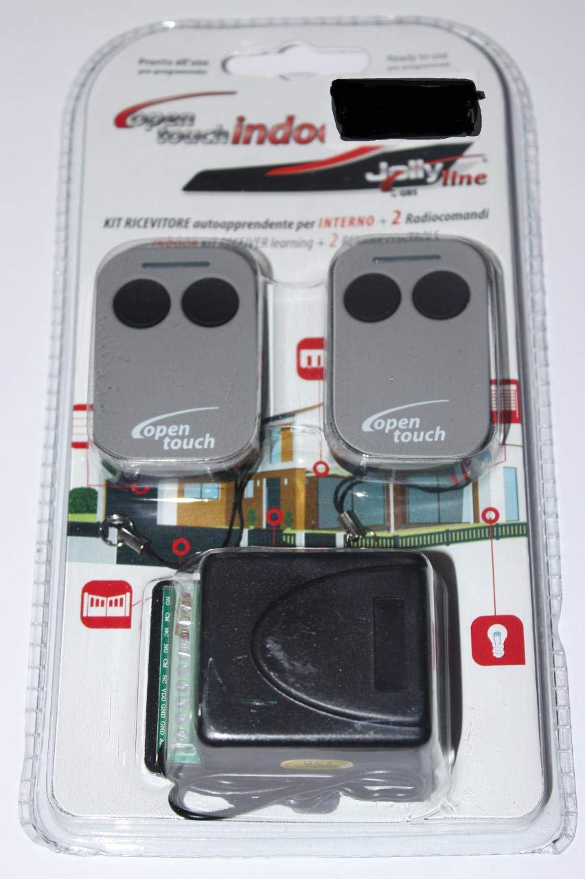 KIT RICEVITORE DA INTERNO + 2 RADIOCOMANDI 433MHZ 12-24V 2 CANALI RICEVENTE