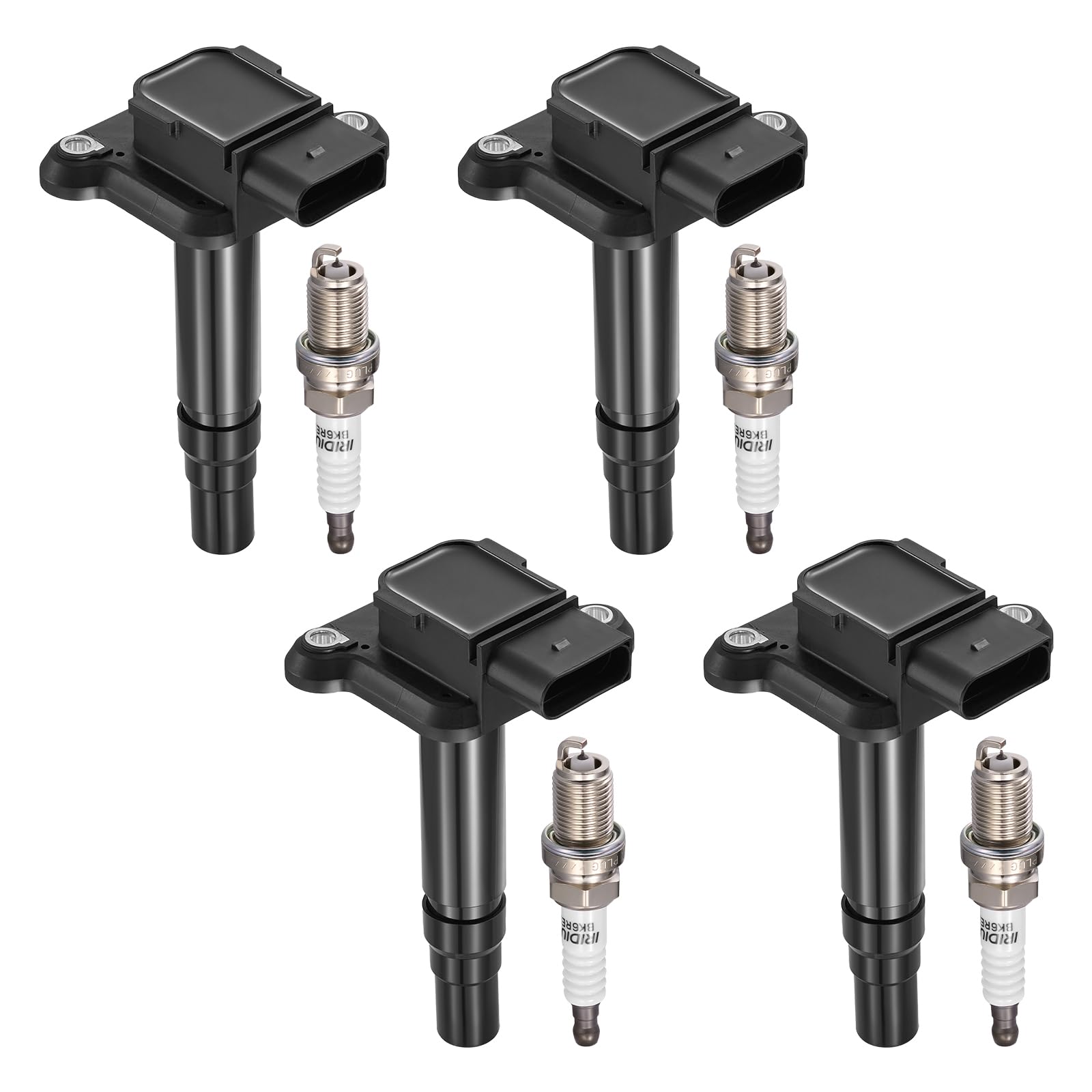BDFHYK 4 Ignition Coil Pack UF274 and 4 Iridium Spark Plug 6418 Compatible with VW Beetle Golf Jetta Passat,Compatible with Audi A4 A6 A8 TT Quattro S6 S8 1.8L 4.2L L4 V8 Coil for 5C1036 C1318