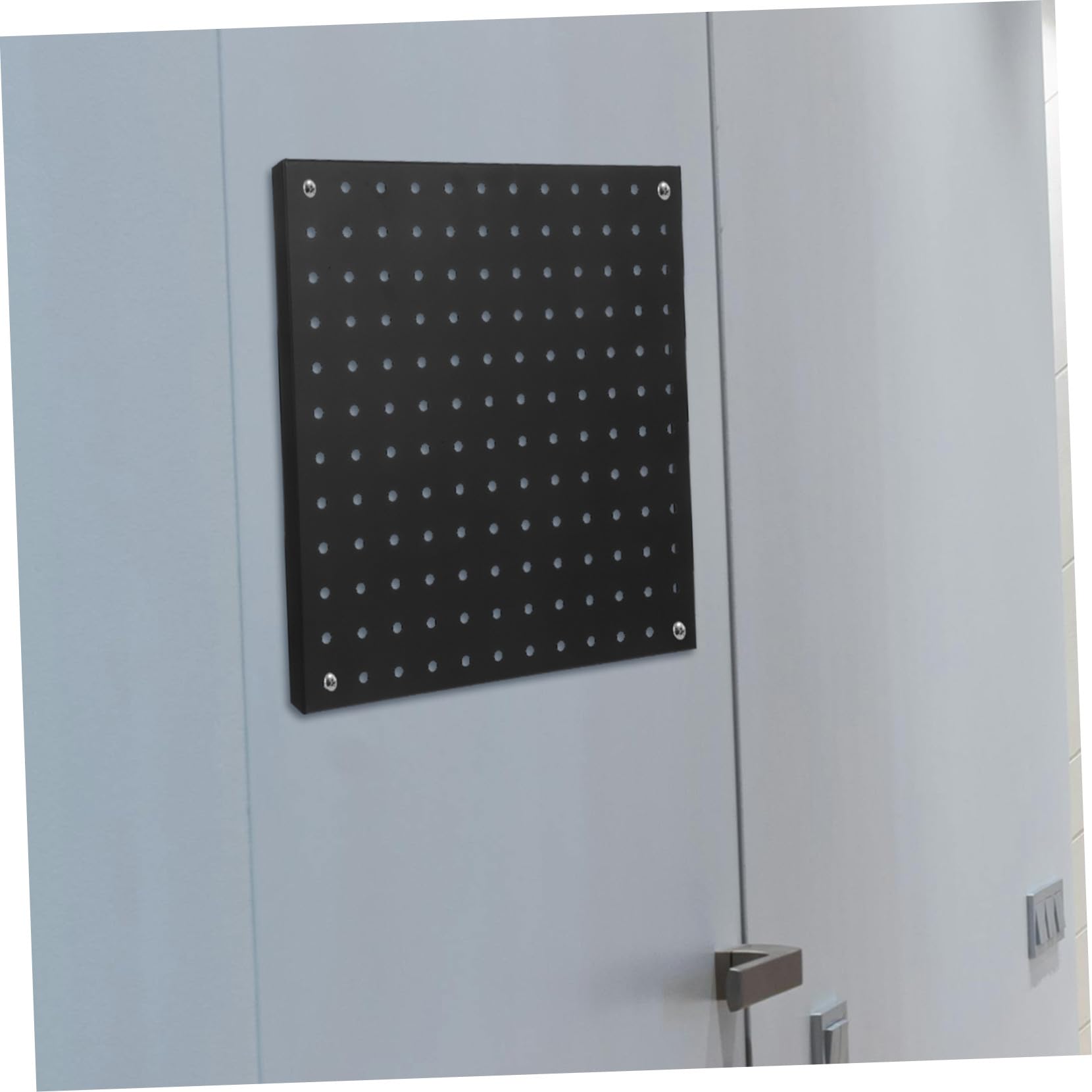 4piezas Tablero Perforado de Alta Resistencia Metal Negro para Organizador de Herramientas Garaje Cocina Oficina Almacenamiento de Pared