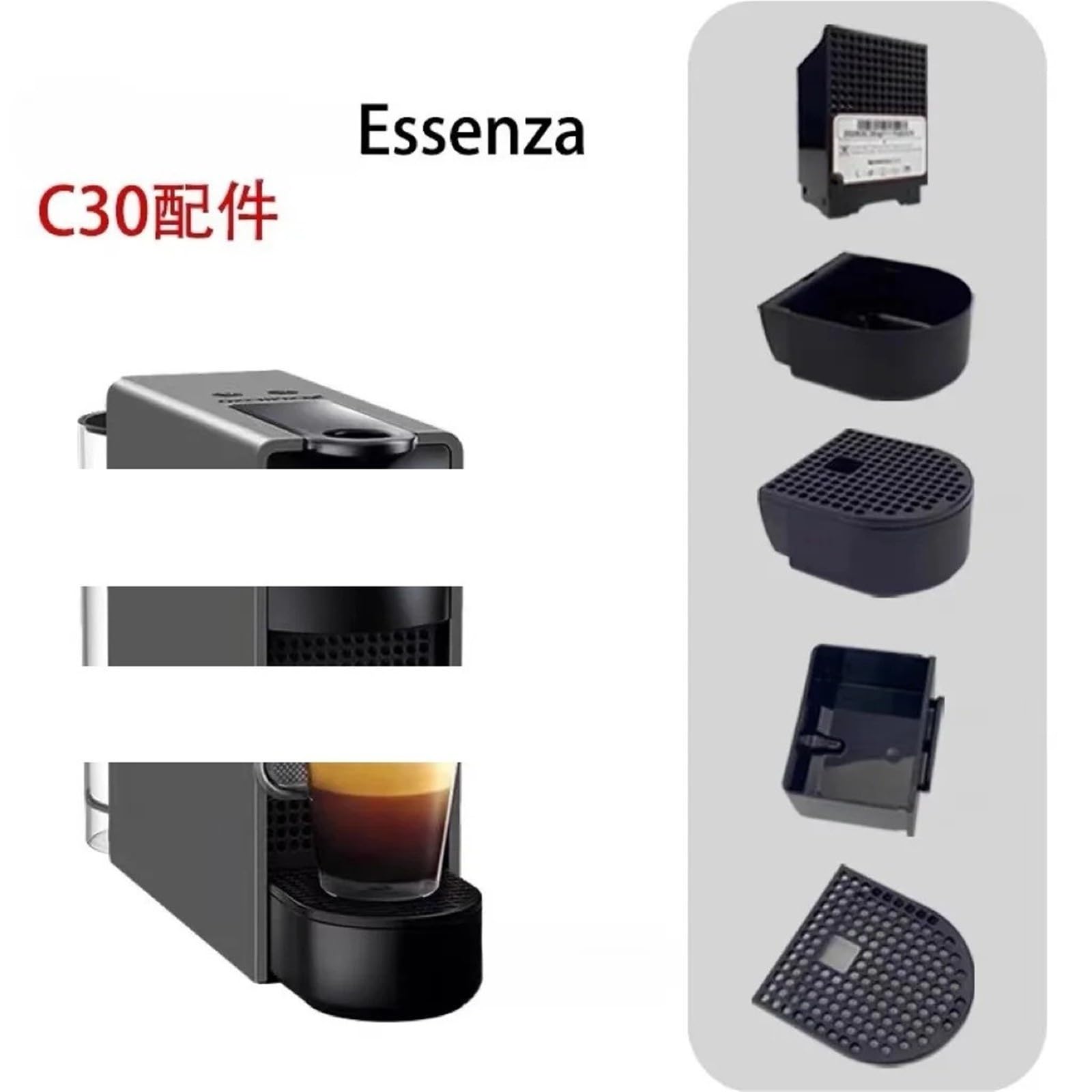 Compatibile Con NESPRESSO, Essenza Mini C30 / D30 Accessori For Macchine Da Caffè Con Vassoio Antigoccia
