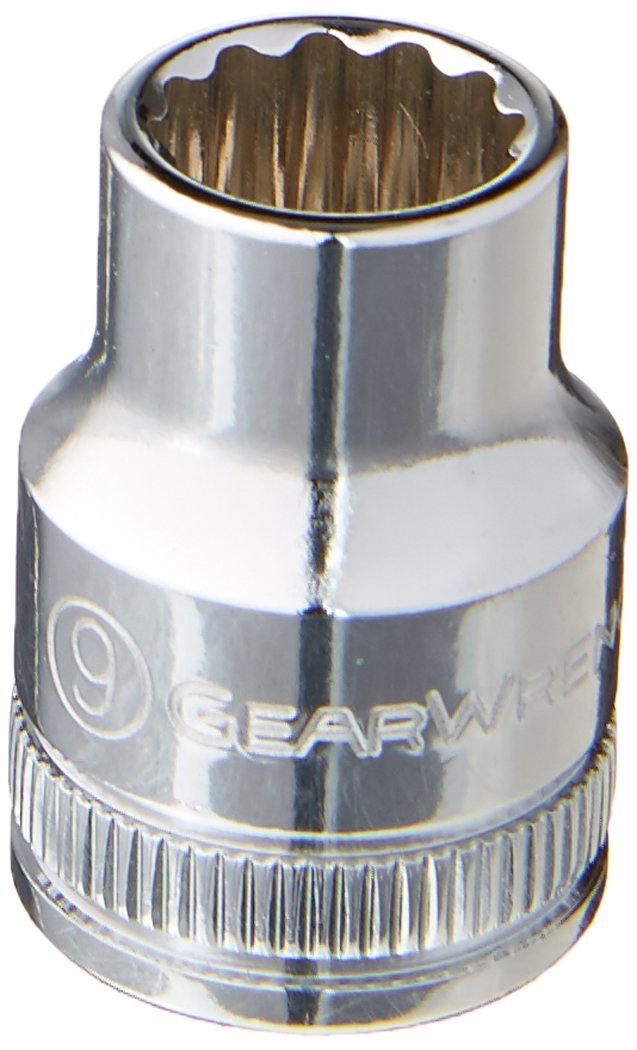 Gearwrench 80485 Socket, 12 Point, 3/8" Drive, 9 mm, Black, 9mm, 12 Point