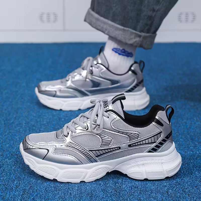 Image of Cruiser Men's Athletic Sneakers | Striped Side Panel Chunky Shoes | Multi Panel Layered Cushioned Midsole Sneaker | Flexible Walking & Everyday Comfort Sneakers | Everyday Fashion Sneakers (2656)