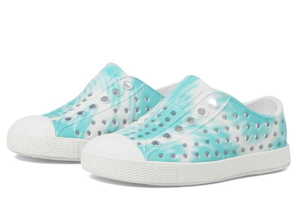 Native Shoes Kids Jefferson Bloom Print (Toddler) (Shell White/Shell White/Ocean Waves) Kid's Shoes INTERNATIONAL SHIPPING
