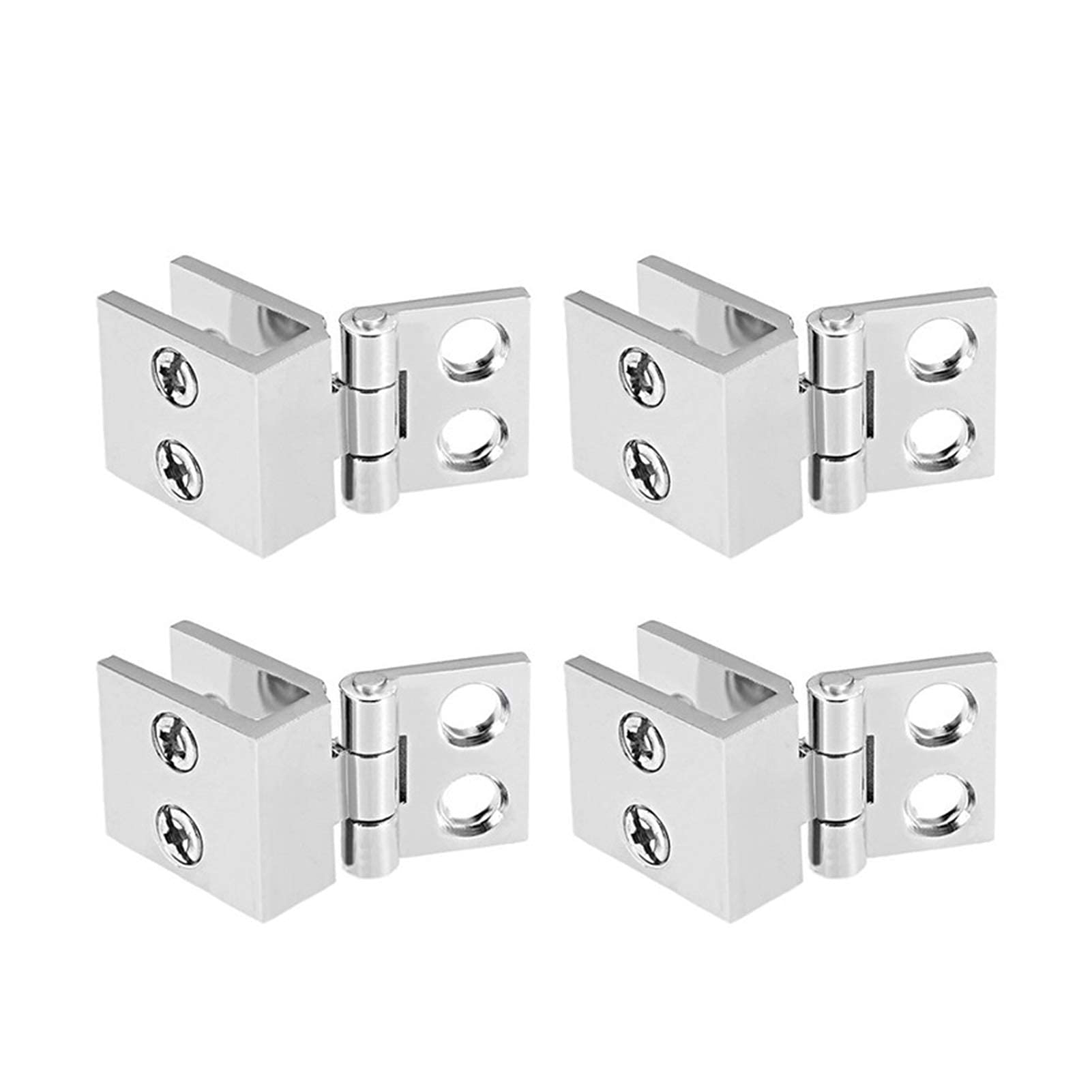 Nvsfzgiyg One Color Hinge, 4Pcs For 5-8Mm Thickness Glass Door Zinc Alloy Clamp Degree Cupboard Showcase Cabinet