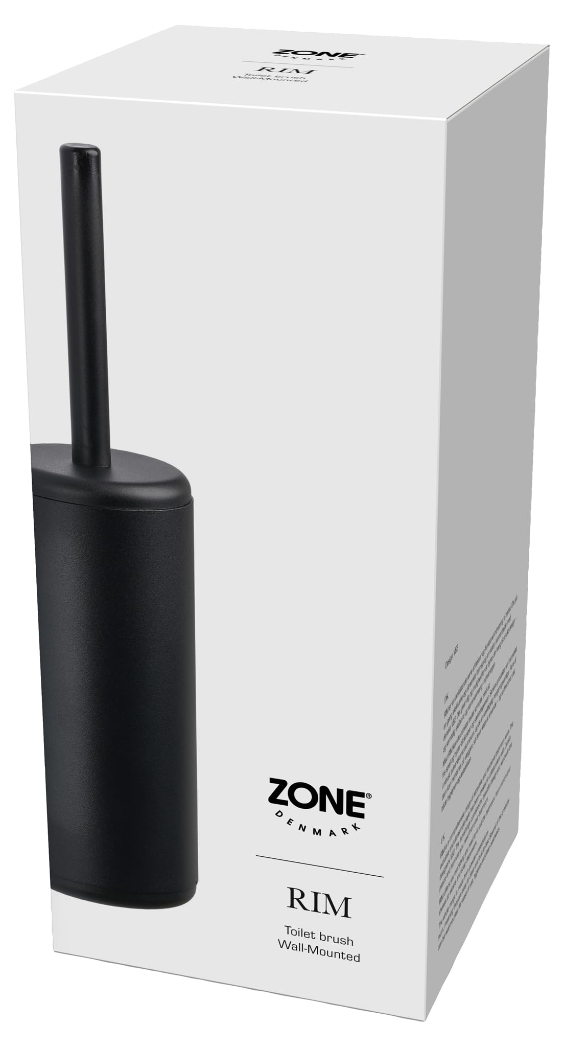 Zone Denmark Rim Toilet Brush Wall Mounted Toilet Brush Set including Brush and Holder for Bathroom Wall Mounted Diameter 10 cm Height 38.2 cm Black - Image 2