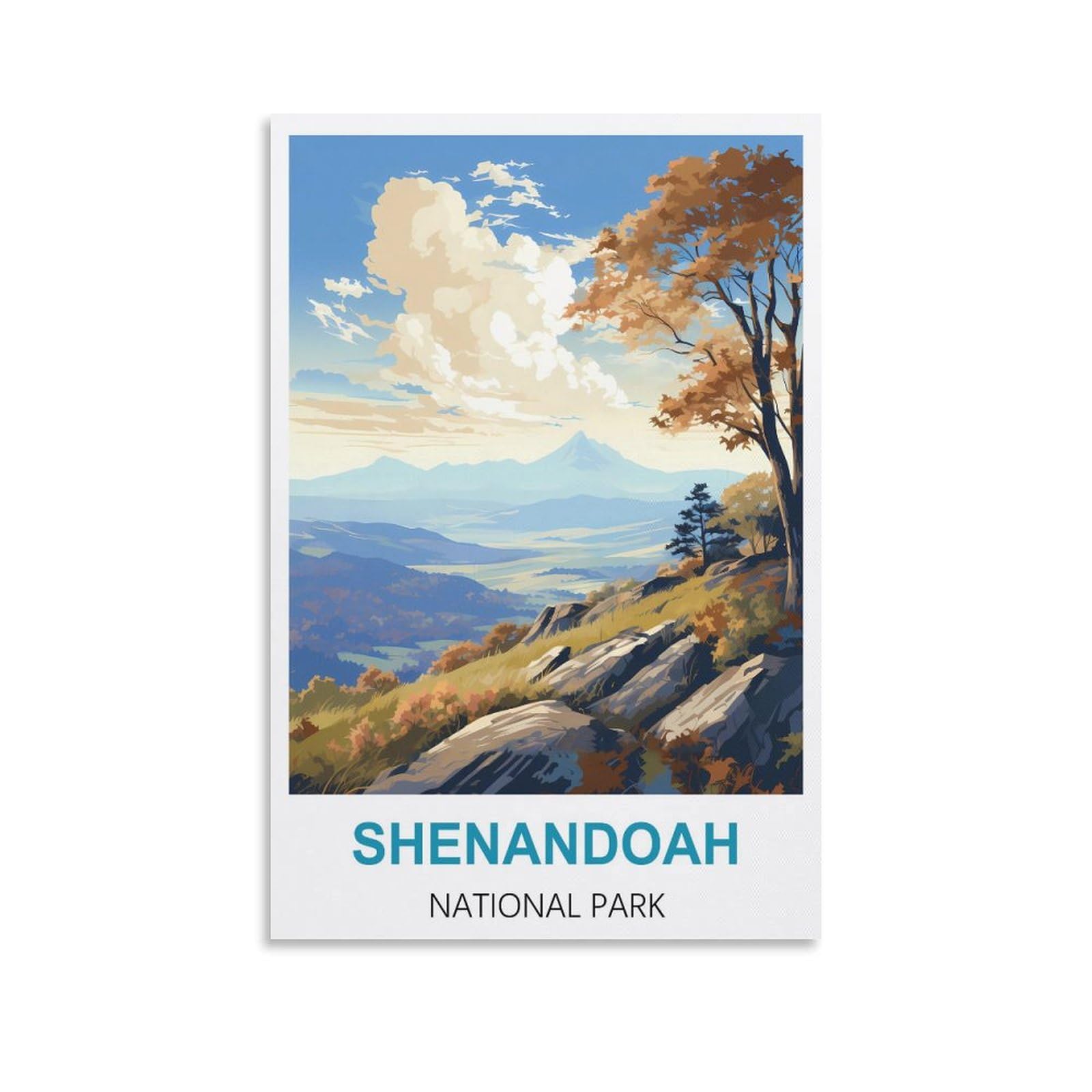 Metal Tin Sign Plaque Poster,Shenandoah National Park Vintage Signs Home Kitchen Rustic Travel Metal Signs Wall Art Decor 30x30cm