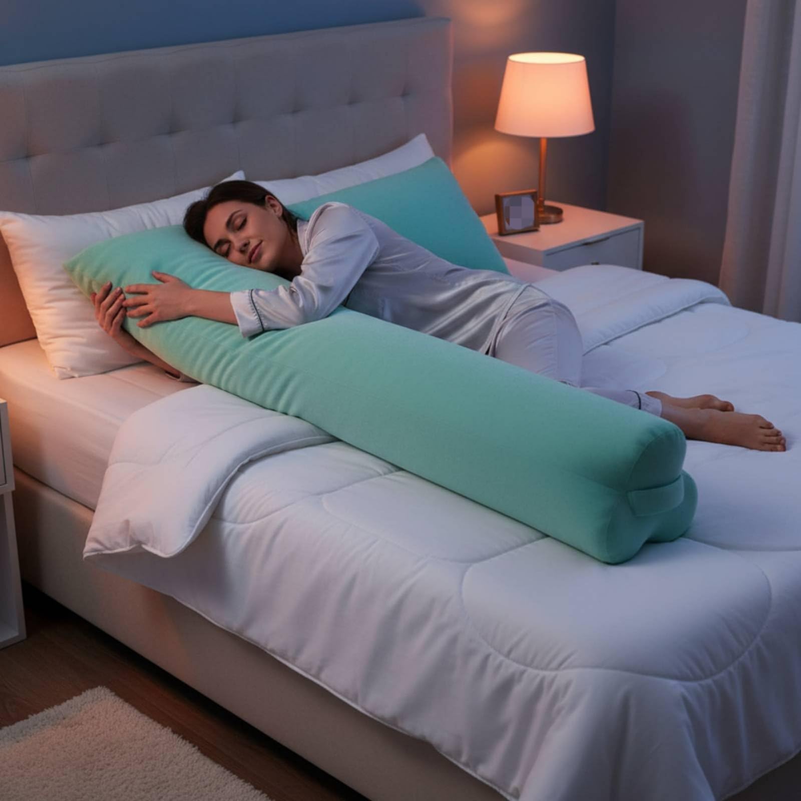 predolo Almohada para Dormir de Lado Extralarga Cojín de Embarazo Tacto Suave Almohada para Embarazo para Embarazadas, 1.5M, Size to 4