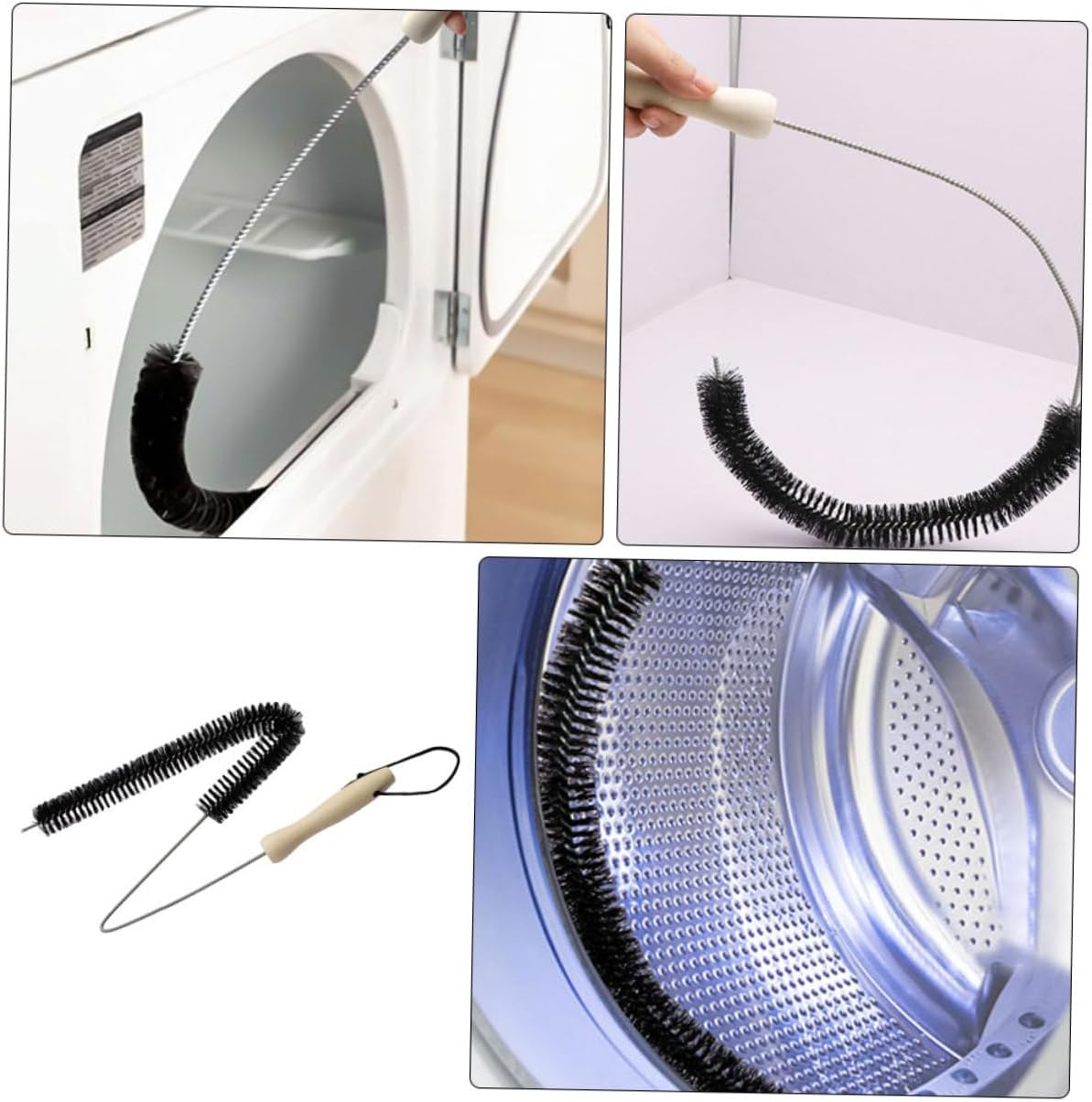 2pcs Long Pipe Brush for Dryer Vent Refrigerator Coils and Washing Machine Cleaning Style