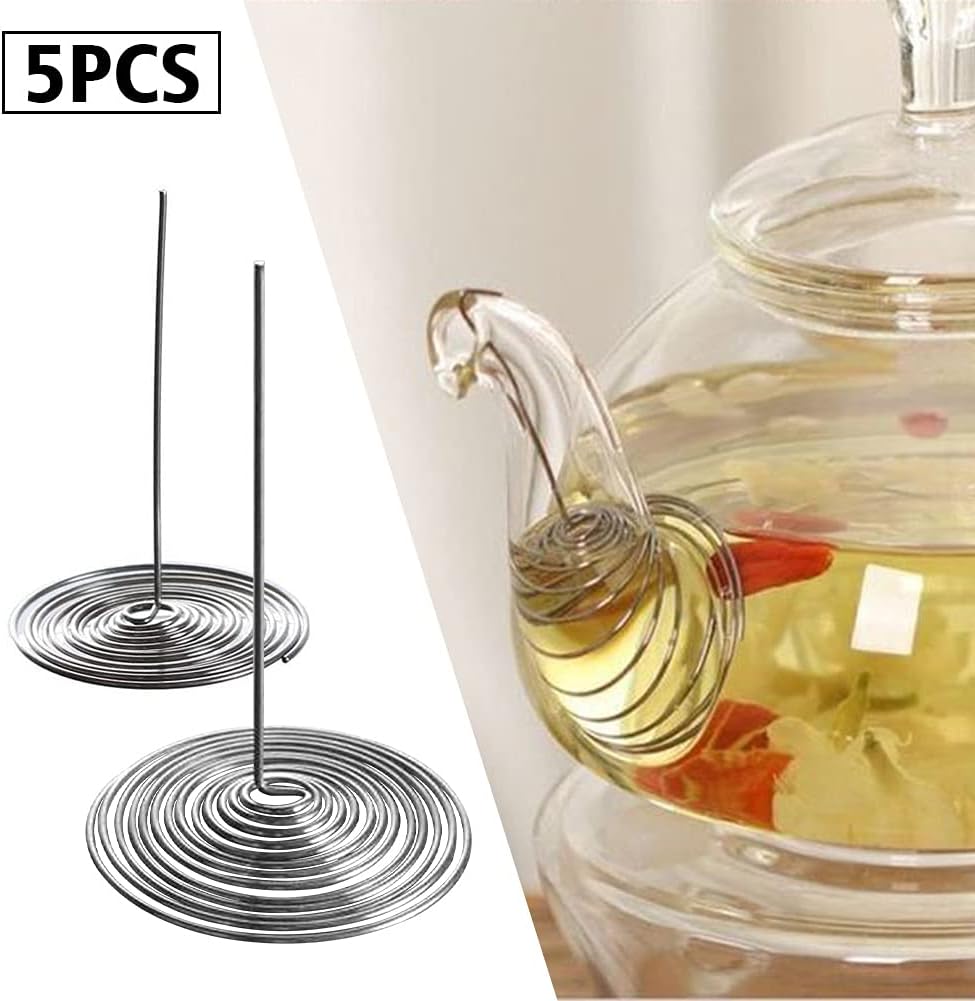 Teapot Spout Strainers, 5 Pack Stainless Steel Tea Leaf Filters