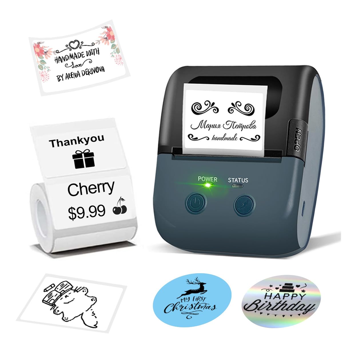 Label Maker - 2 Inch Thermal Label Printer L7 Portable Bluetooth Label Maker with Tape,Support with Android&IOS, Easy to Use for Office, Home,