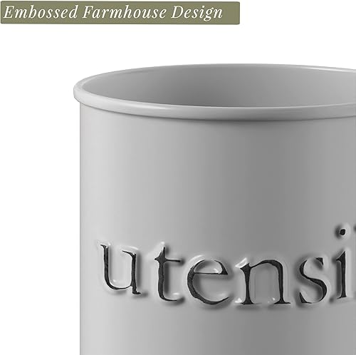 Miniatura 6 de Barnyard Designs Soporte de metal para utensilios de cocina para encimera, soporte de utensilios de cocina de granja para decoración de mostrador de