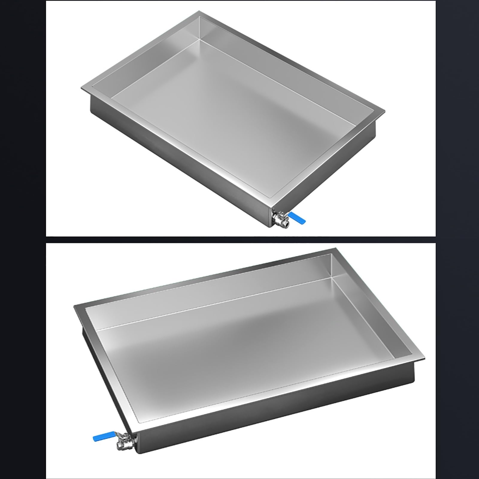 Bandejas Acero Inoxidable 304 para Macetas, Recogedor Aceite Coche, Bandeja de Goteo de Aceite para Plantas en Maceta, Aire Acondicionado y Cocinas(80x60x15 cm/31x24x6 in)
