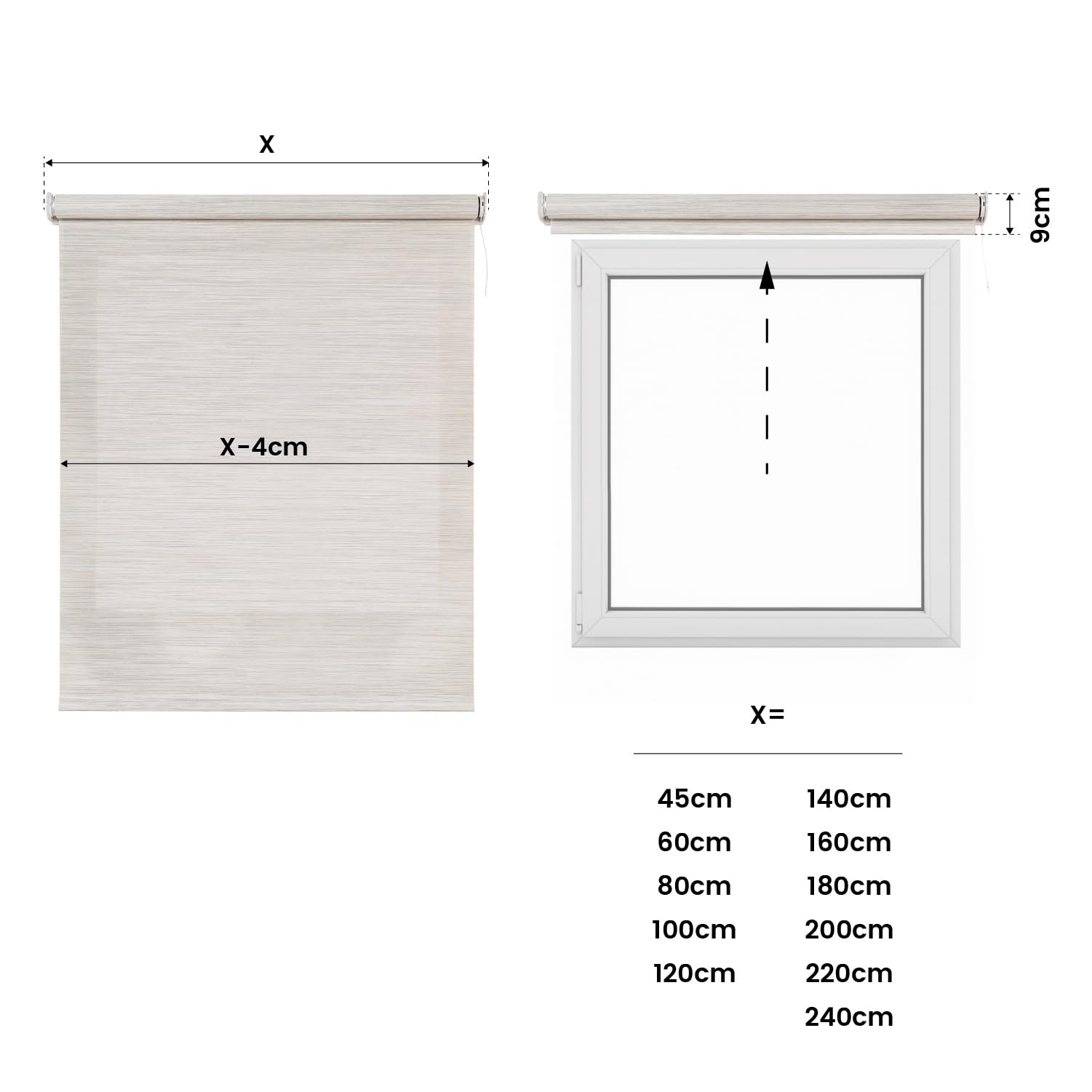 Tenda a Rullo Screen Motorizzata con Telecomando 160x180 cm Grigio Beige | Motore, batteria e telecomando per controllo automatico. Tubo 38 mm e tessuto Screen 5% con protezione solare UV StoresDeco