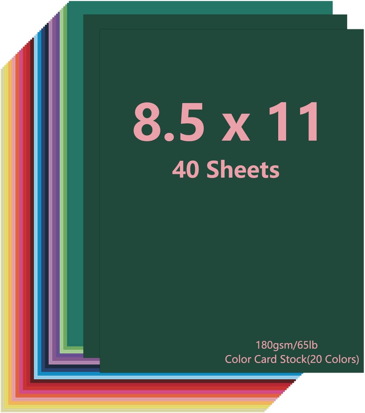 Amazon.com : Wpxmer Colorful Cardstocks 8.5 x 11 Inch, Letter Size ...